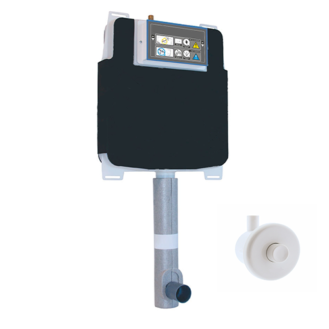 Réservoir d'eau intégré de 3/6 litres avec bouton de rinçage à distance pneumatique