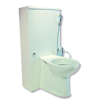 Paroi aménagée cm 120 avec wc sol, mitigeur, et douchette