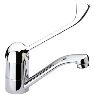 Mélangeur évier chrome avec bec pivotant et levier clinique