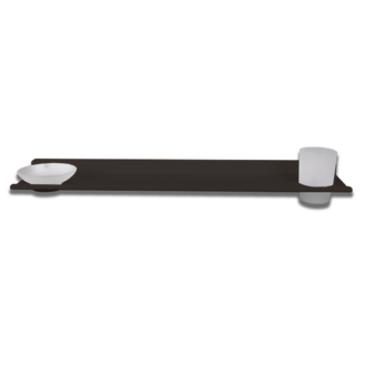 Étagère en aluminium avec verre et porte-savon