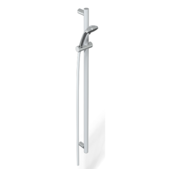Barre de douche  avec support douchette verticale libre position compleète de douchette série mia inox cromo