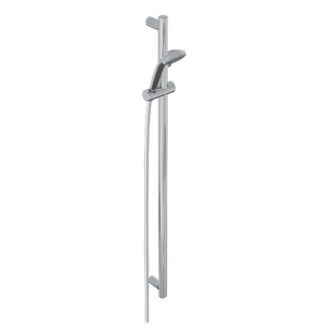 Barre de douche  avec support douchette verticale libre position compleète de douchette série mia inox cromo