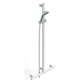 Barre de douche en t avec support douchette et verticale libre position compleète de douchette série mia color