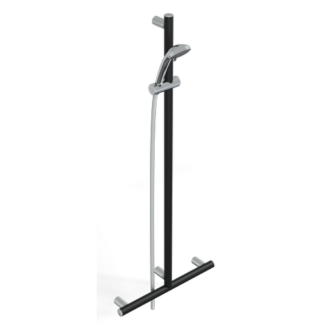 Barre de douche en t avec support douchette et verticale libre position compleète de douchette série mia color